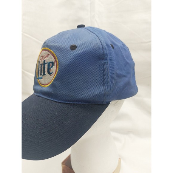 Vintage Miller Lite Beer Blue Embroidered Logo Baseball Cap Snapback Blue - Picture 6 of 11